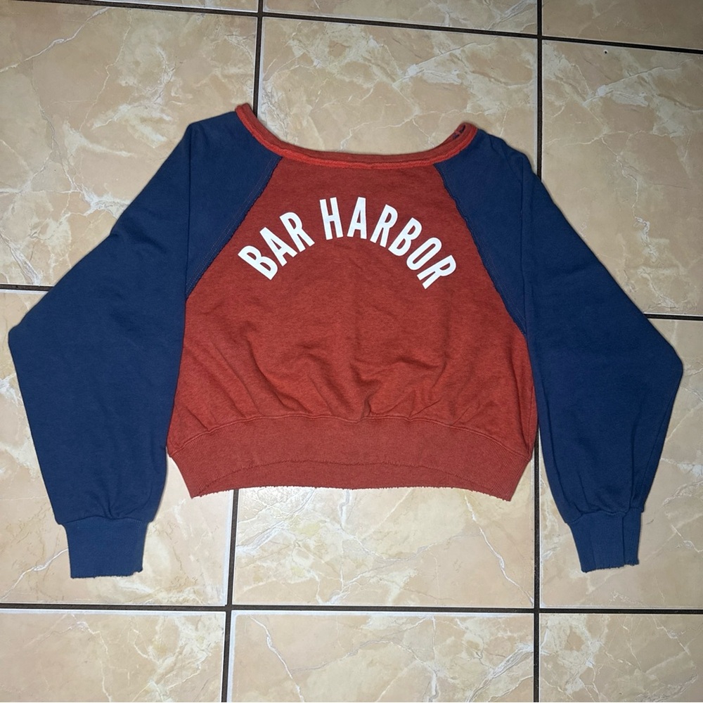 Free People Harbor Sweatshirt Top Pullover Slouchey Ribbed Women’s Medium